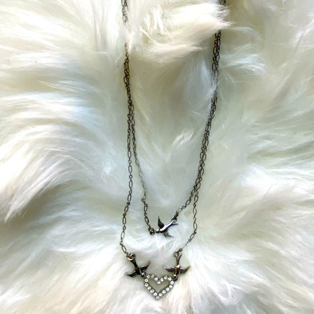 Cookie Lee Bird Necklace, Silver
